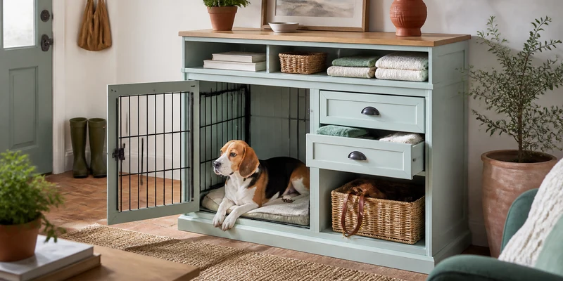 Dog Crate Furniture With Storage
