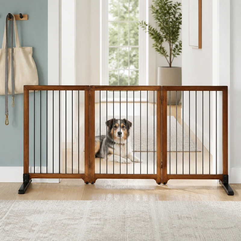 Freestanding indoor dog gate