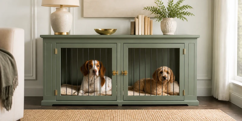Double Dog Crate Furniture